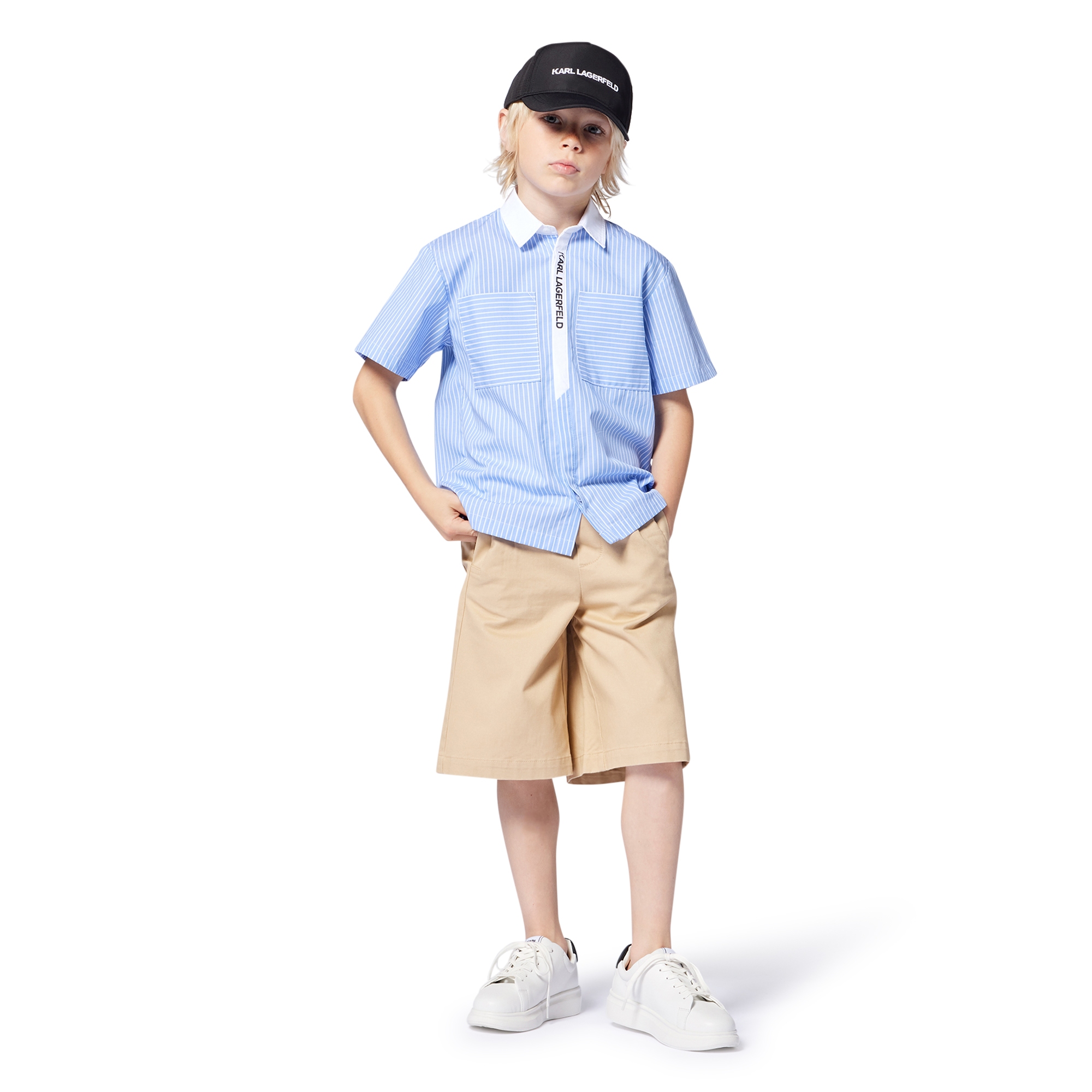 Twill Bermuda shorts KARL LAGERFELD KIDS for BOY