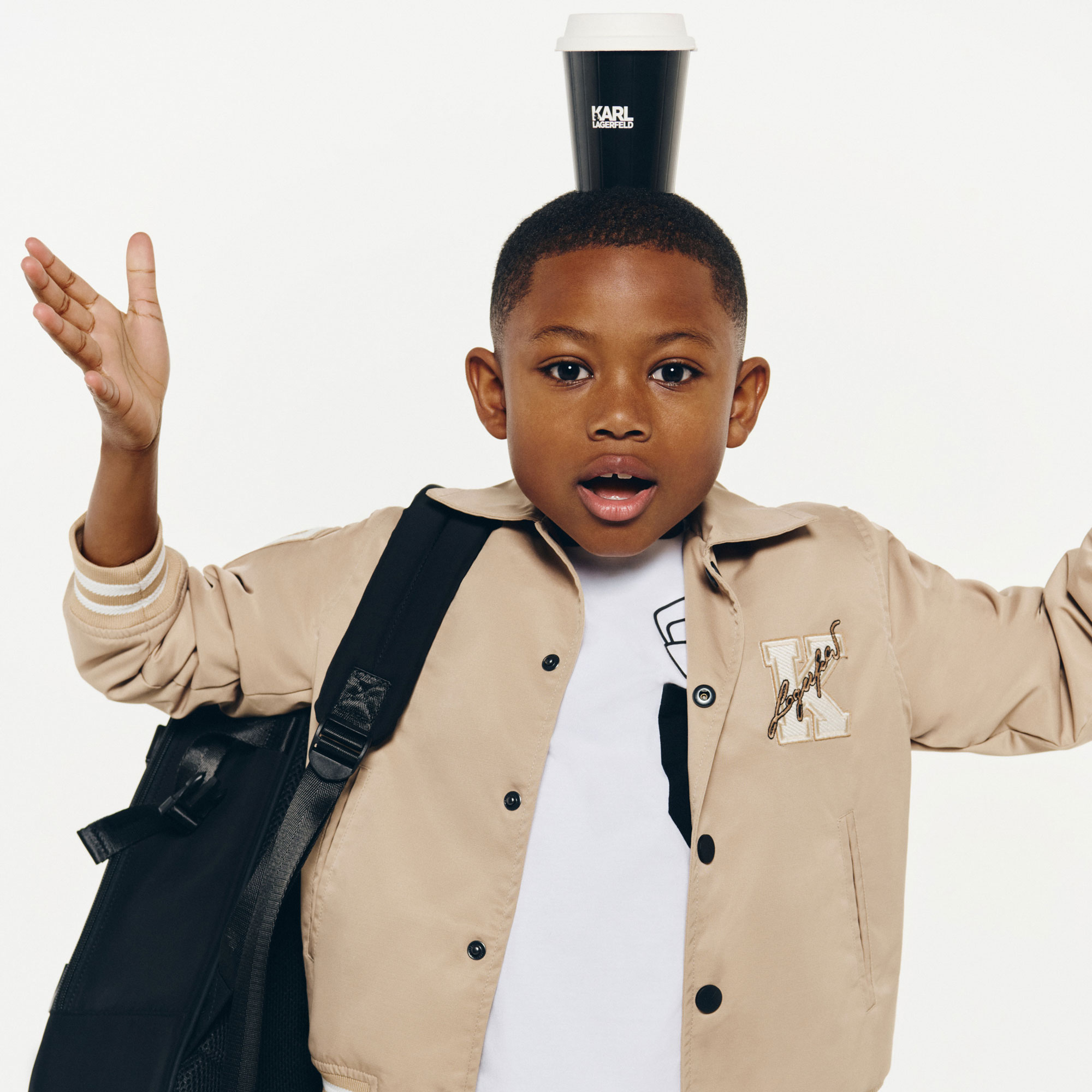 Blouson rembourré en sergé KARL LAGERFELD KIDS pour GARCON