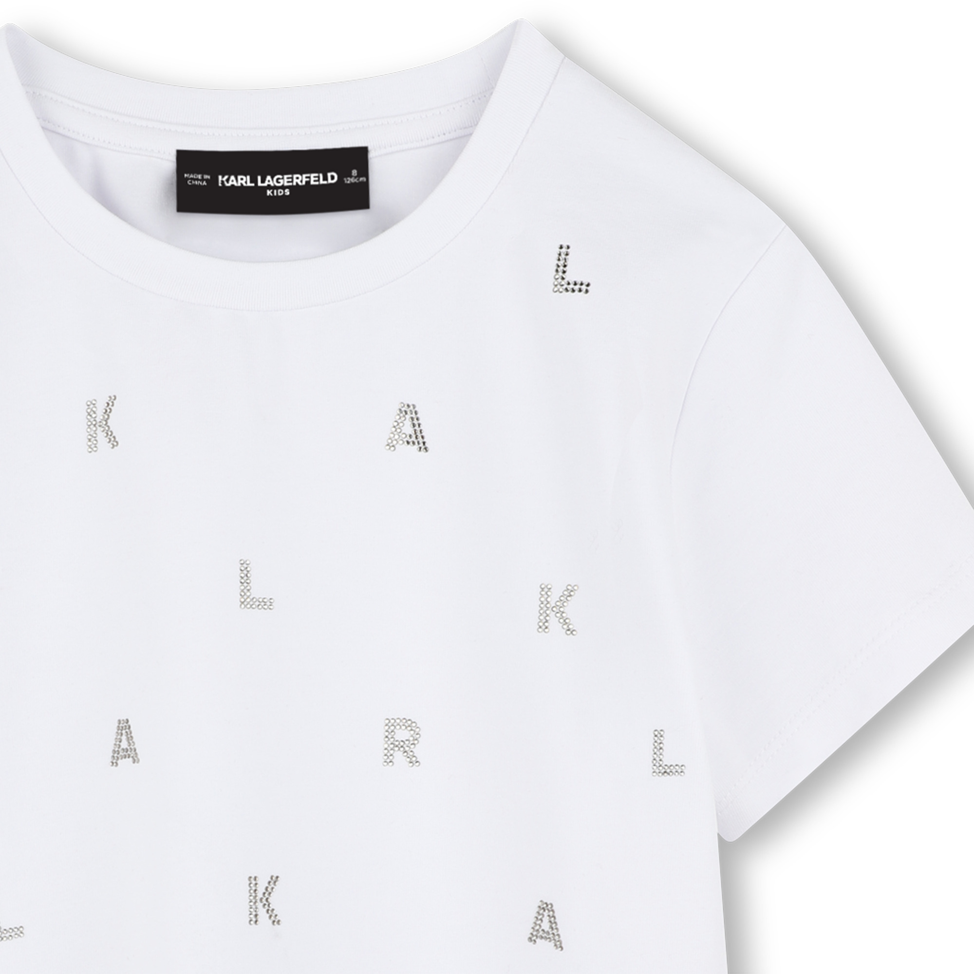 T-shirt with diamantés KARL LAGERFELD KIDS for GIRL