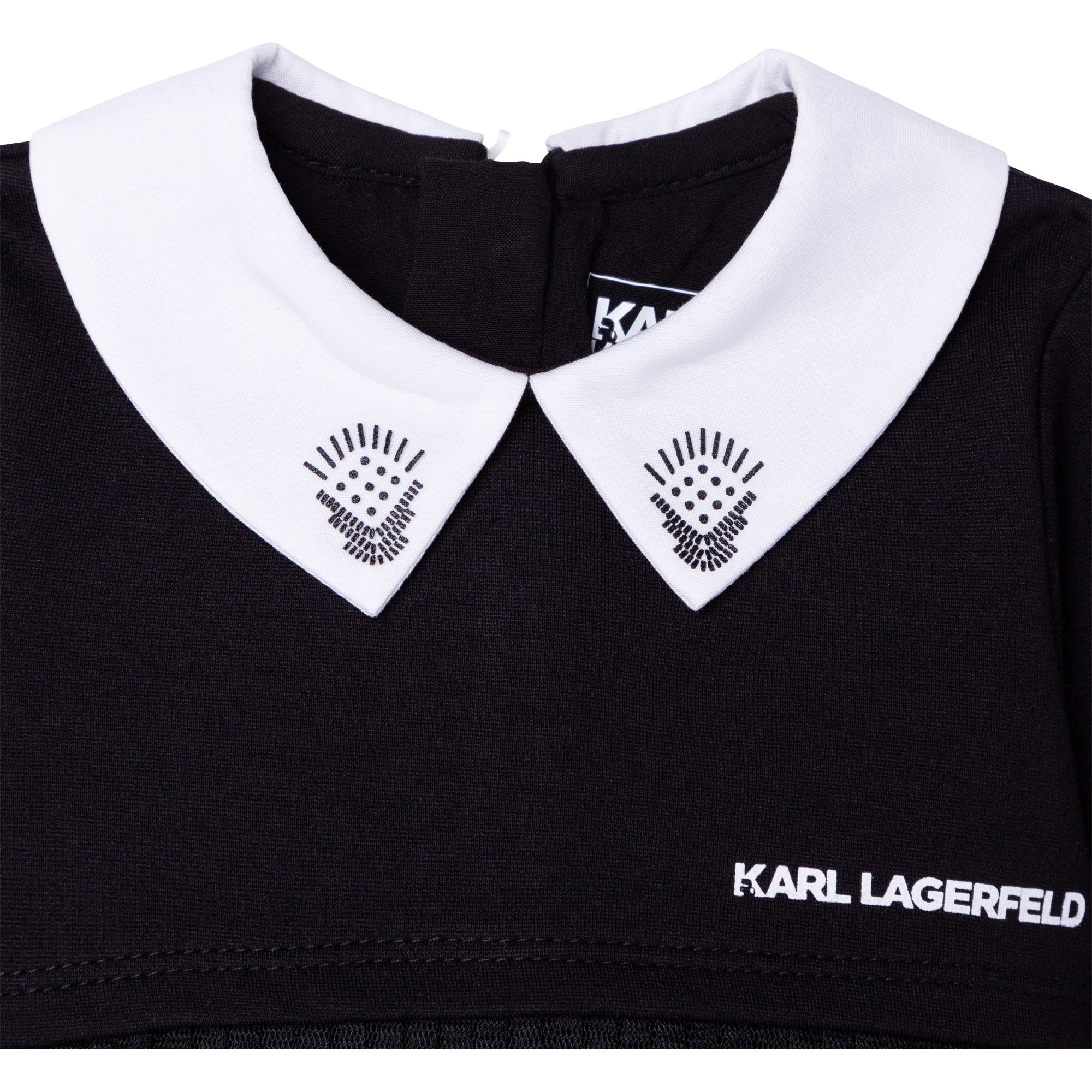 Dual-material long-sleeved dress KARL LAGERFELD KIDS for GIRL