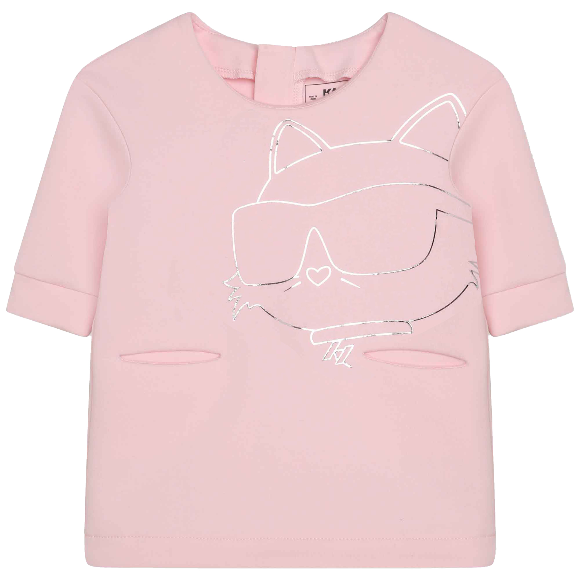 karl lagerfeld kids robe sweat-shirt à poches fille 3a rose