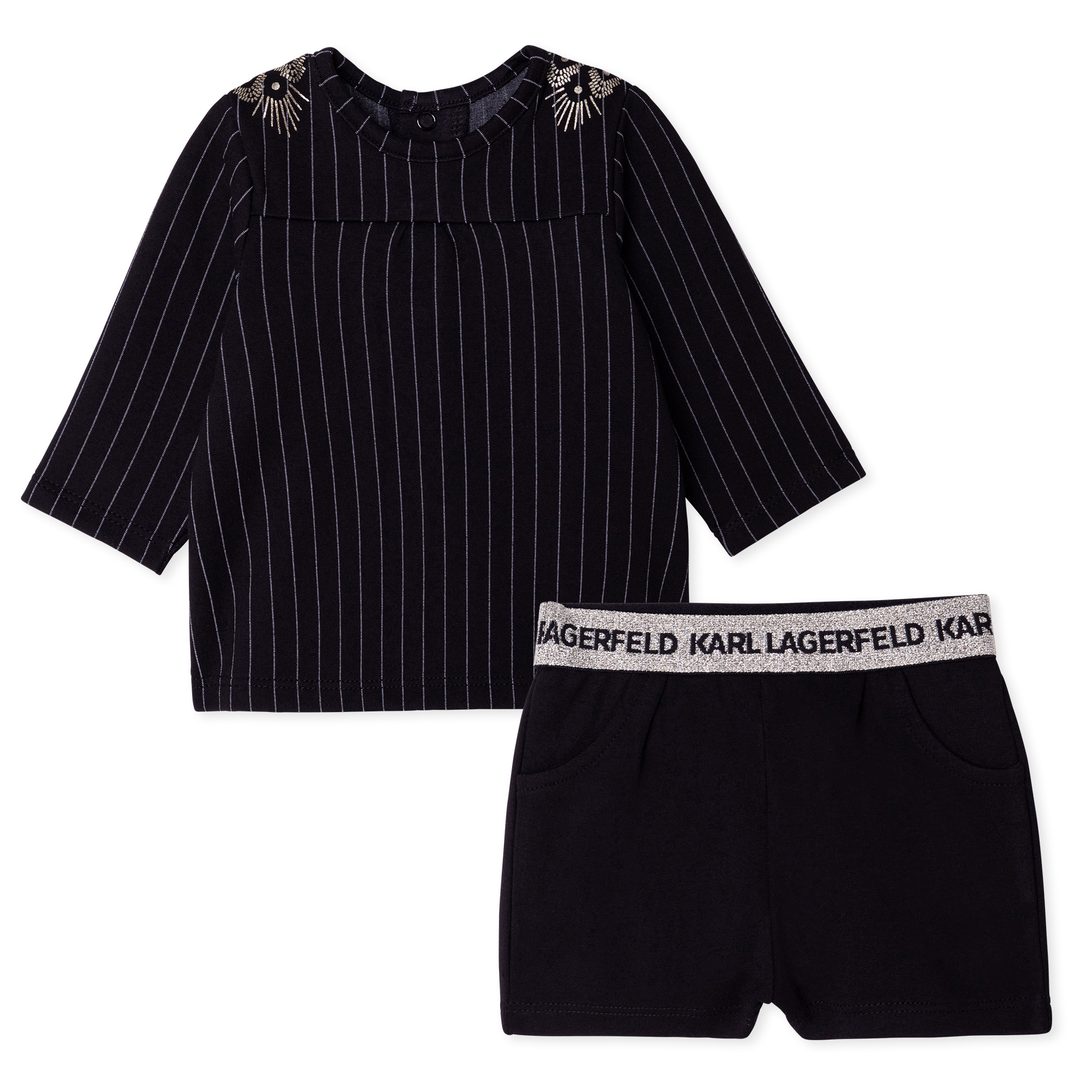 Milano-knit blouse and shorts KARL LAGERFELD KIDS for GIRL