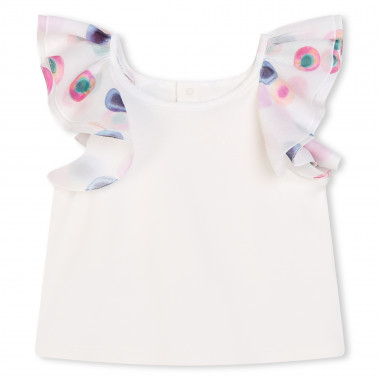 Frilled embroidered T-shirt CHLOE for GIRL