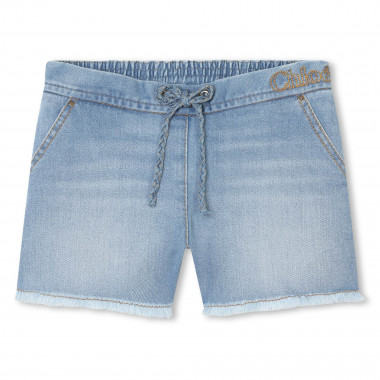 Shorts con frange in jeans CHLOE Per BAMBINA