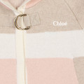 Manteau à capuche tricolore CHLOE pour FILLE