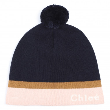 Three-colour knitted hat CHLOE for GIRL