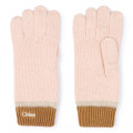 Three-colour knitted gloves CHLOE for GIRL