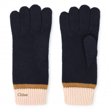 Three-colour knitted gloves CHLOE for GIRL