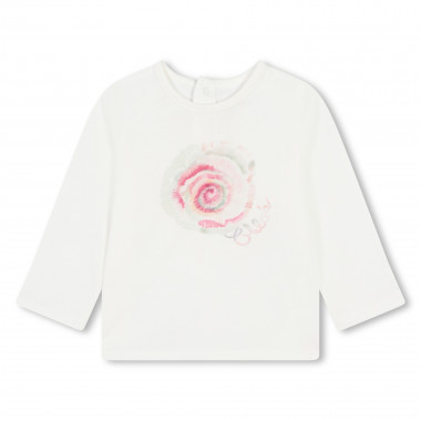 T-shirt avec logo brodé CHLOE pour FILLE