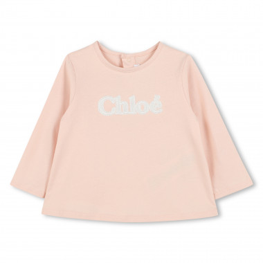 T-shirt with embroidered logo CHLOE for GIRL