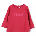 T-shirt with embroidered logo CHLOE for GIRL