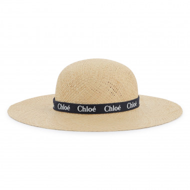 Chapeau siglé en raphia CHLOE pour FILLE