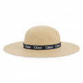 Logo raffia hat CHLOE for GIRL
