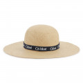 Logo raffia hat CHLOE for GIRL