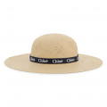 Logo raffia hat CHLOE for GIRL