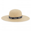 Logo raffia hat CHLOE for GIRL