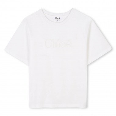 Camiseta con logo bordado CHLOE para NIÑA