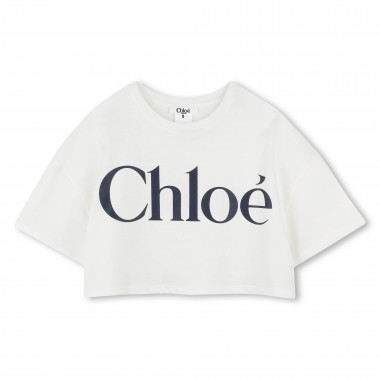 T-shirt court avec grand logo CHLOE pour FILLE