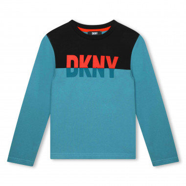 T-shirt met deelnaad en logo DKNY Voor