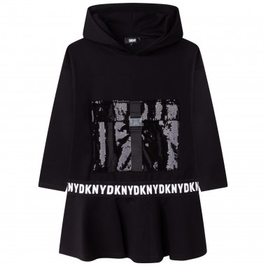 Sequin-pocket hooded dress DKNY for GIRL