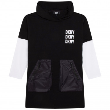 Fine fleece hooded dress DKNY for GIRL