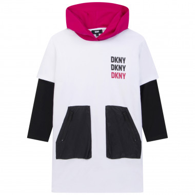 Fine fleece hooded dress DKNY for GIRL