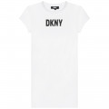Vestito 2-in-1 cotone e mesh DKNY Per BAMBINA