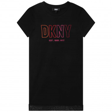 Bi-material embroidered dress DKNY for GIRL