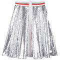 Falda de lentejuelas plateadas DKNY para NIÑA