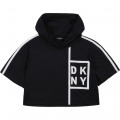 Blouse à capuche avec bandes DKNY pour FILLE