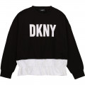 Sweatshirt with poplin frill DKNY for GIRL