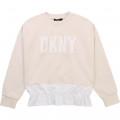 Sweat avec volant en popeline DKNY pour FILLE