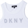 Mesh vest top with logo DKNY for GIRL
