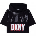 T-shirt à capuche avec sequins DKNY pour FILLE