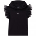 T-shirt jersey con cappuccio DKNY Per BAMBINA