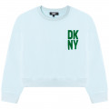Fleece-sweater met logo DKNY Voor