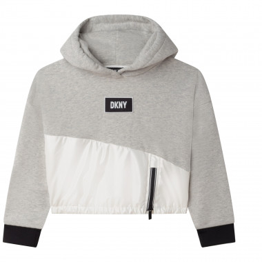 Dual-fabric hooded sweatshirt DKNY for GIRL