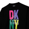 Fleece sweater met opschrift DKNY Voor