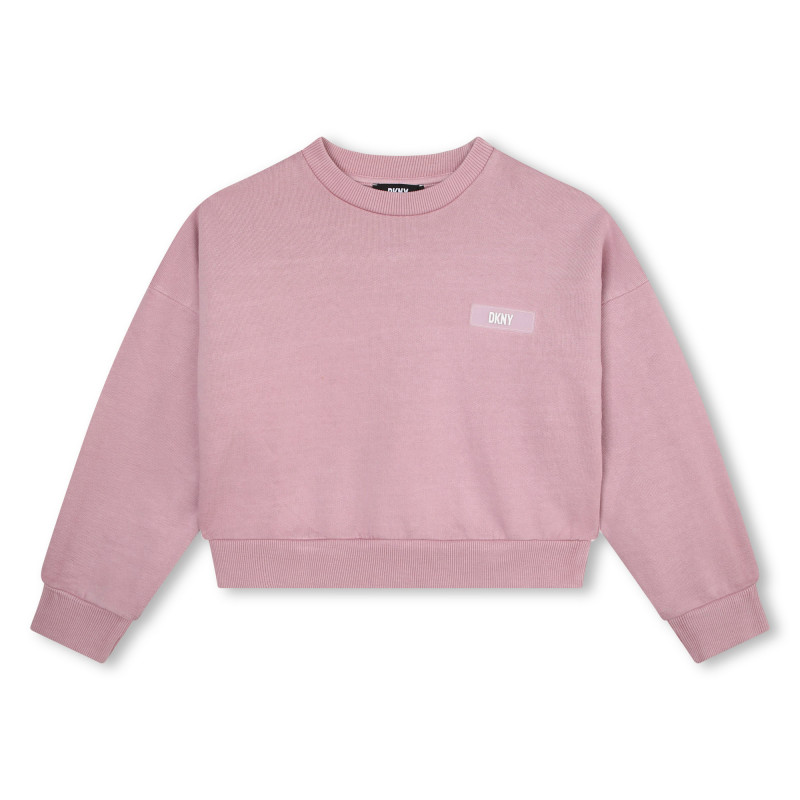 DKNY Cotton fleece sweatshirt girl pink Kids around