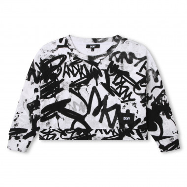 Sweat-shirt molletonné imprimé DKNY pour FILLE