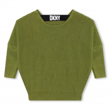 Pull tricot décolleté au dos DKNY pour FILLE