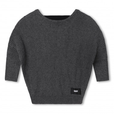Pull tricot décolleté au dos DKNY pour FILLE