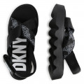 Leren sandalen, klittenband DKNY Voor