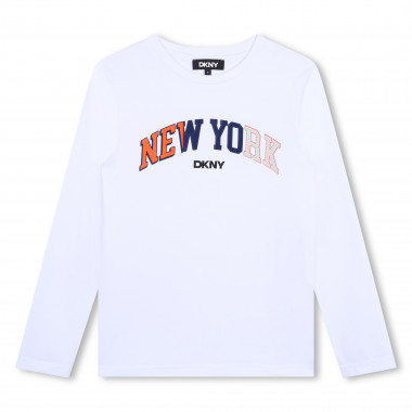 Katoenen T-shirt lange mouwen DKNY Voor