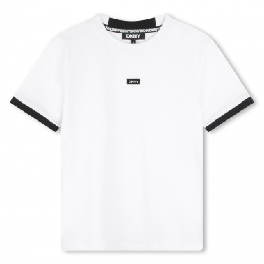 T-shirt bicolore en coton DKNY pour UNISEXE
