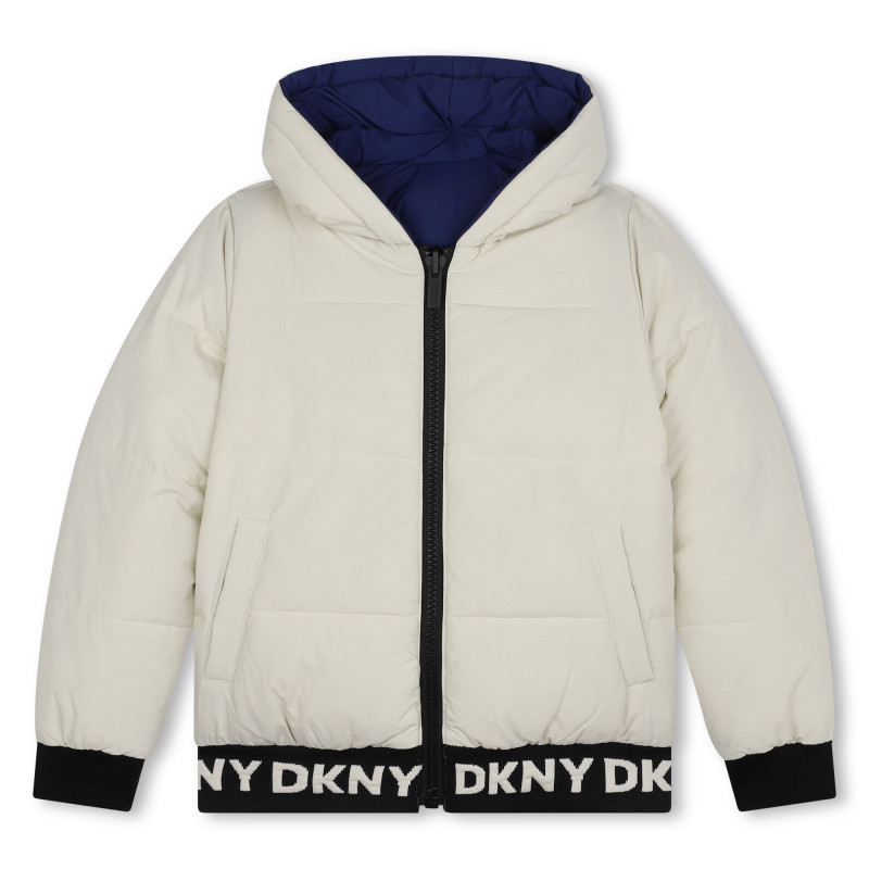DKNY Reversible hooded puffer unisex Kids around