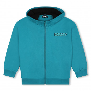 Hooded fleece cardigan DKNY for UNISEX