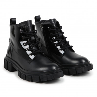 Bottines zippées en cuir DKNY pour FILLE