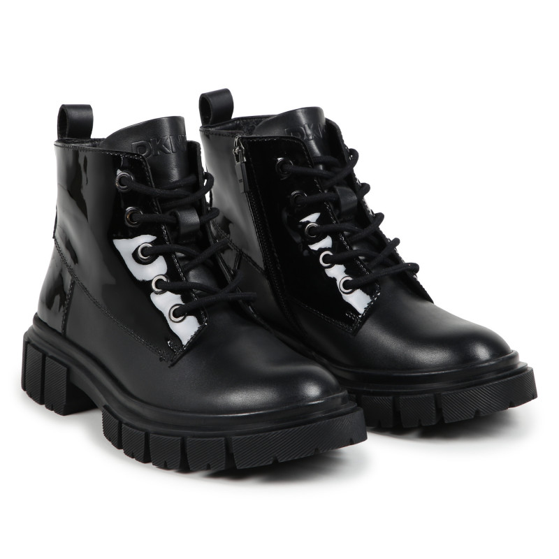 DKNY Zip up leather ankle boots girl black Kids around
