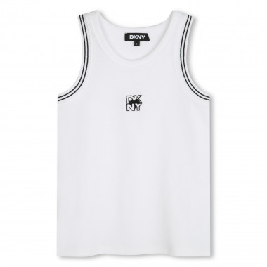 Ribbed embroidered vest top DKNY for GIRL